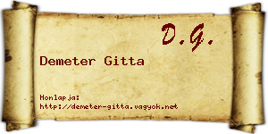 Demeter Gitta névjegykártya